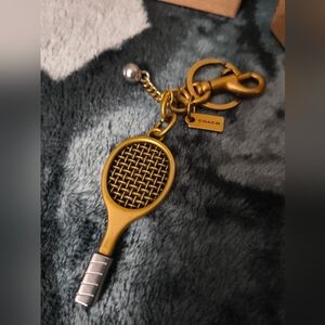 Coach Gold Tennis Racket Keychain Charm ❤️‍🔥❤️‍🔥